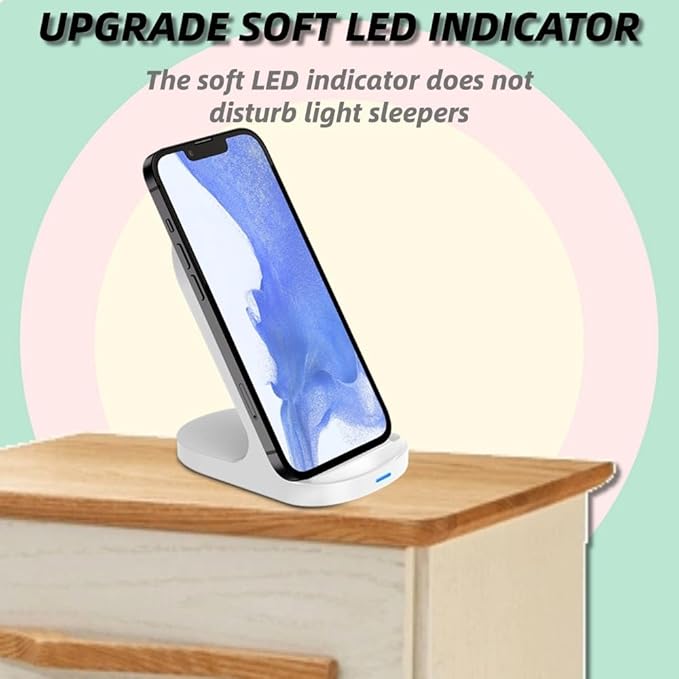 15W Fast Wireless Charger 10W Wireless Charging Stand Compatible with iPhone 14 13 12 11 Pro XR XS 8 Plus Galaxy S22 S21 S20 Note 20 10 Google LG