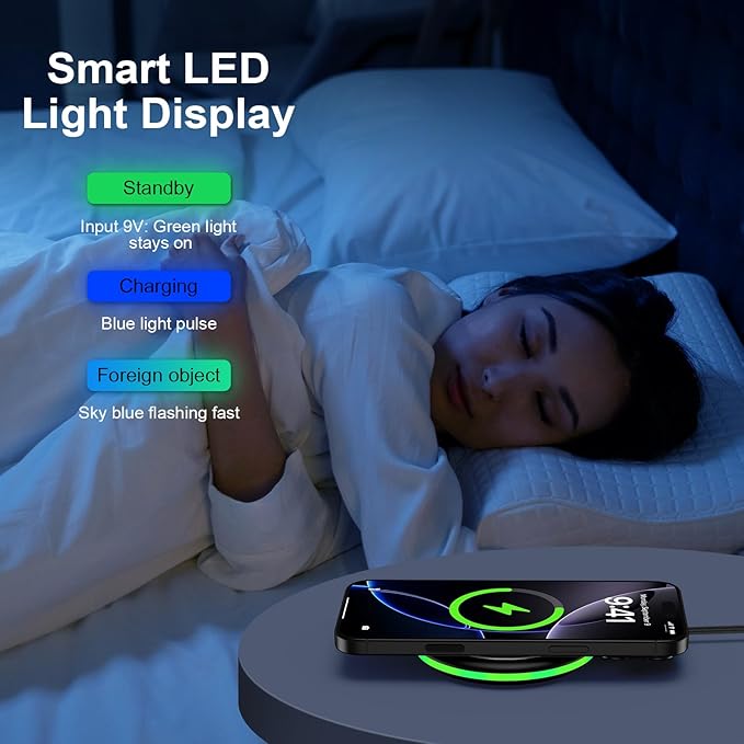 Wireless Charger Fast Charging Pad for Samsung Galaxy S25 Plus S25 Ultra/Edge S24 FE Z Flip7 S23+ S22,Google Pixel 10 Pro XL 10 Pro Fold 9a 8,15W Wireless Charging Station Android Charger with Adapter