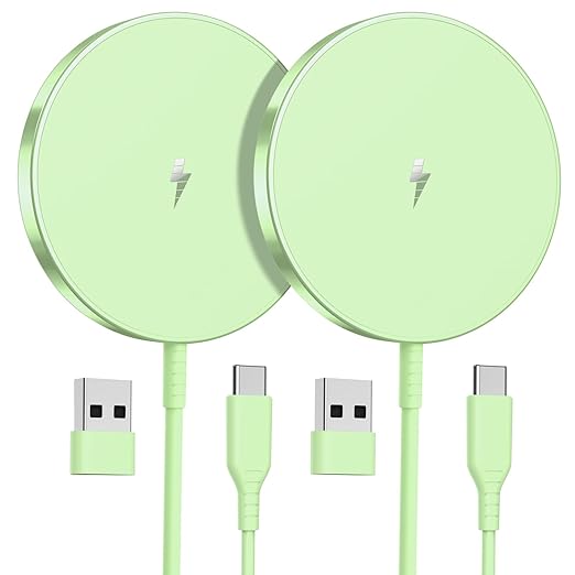 Magnetic Wireless Charger 15W Fast Mag Safe Charger for 16/15/14/13/12 Series 2 Pack 5ft Cable Wireless Charging Pad for AirPods 3/2/Pro 2/Pro Mag-Safe Original Replacement