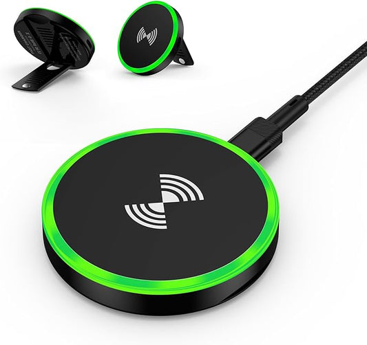 Wireless Charger Fast Charging Pad Magnetic Compatible for iPhone 16E/16 Pro Max/17e/17 Air/17 Pro Max/15/14/13,15W Wireless Charger Stand Station Kickstand Android Phone for Samsung Galaxy S26 Ultra