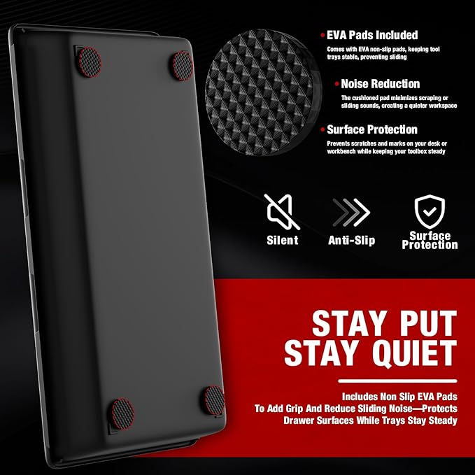 10 PCS Tool Box Drawer Organizers, Large & Medium Tool Trays for Tool Box Organization, Tool Organizers and Storage for Garage and Rolling Tool Chest